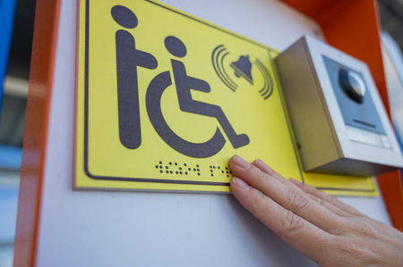 Help call button for people with disabilitiesの写真素材