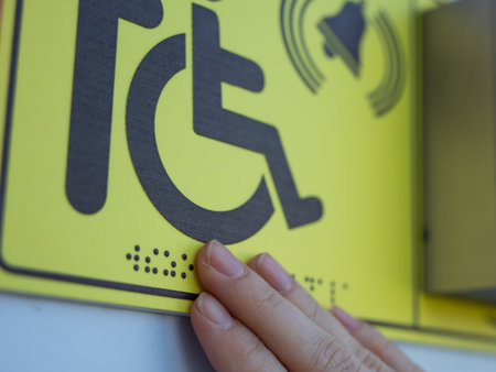 Help call button for people with disabilitiesの写真素材