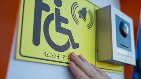 Help call button for people with disabilitiesの写真素材