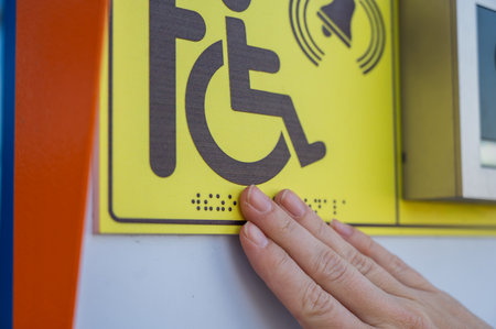 Help call button for people with disabilitiesの写真素材