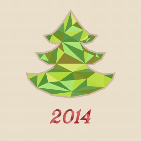 diamond-style geometric Christnas tree new year 2014のイラスト素材