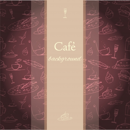 Cafe with tiny drawings nice texture franch violatのイラスト素材