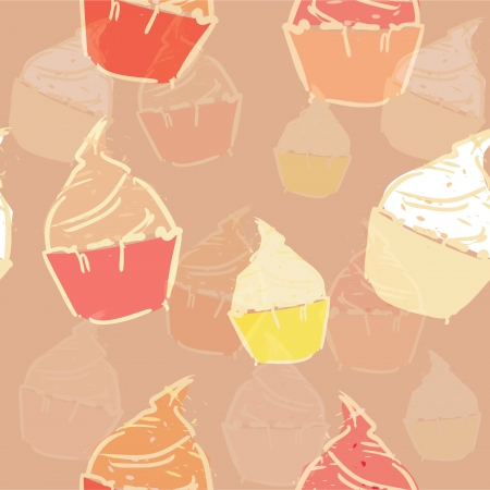 Cakes - seamless cafe vanilla tasty meals cafeのイラスト素材