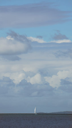 Racing yacht on the seas
-
A single white racing yacht out in the open Brisbane seas