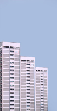Different sized housing apartment buildingsのeditorial素材