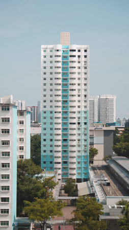 Full shot of a Singapore housing building