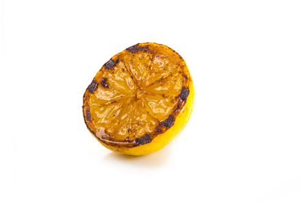 lemon grill - grilled lemons on a white background to highlightの写真素材