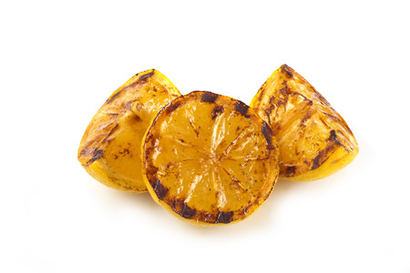 lemon grill - grilled lemons on a white background to highlightの写真素材