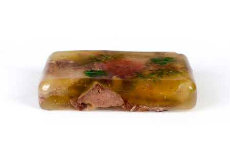 jellied tongue dish on a white backgroundの写真素材