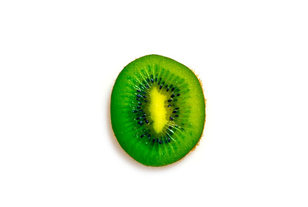 kiwifruit is a sectional top view of the white backgroundの写真素材