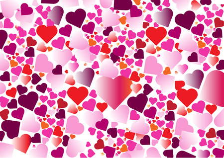 Multiple colorful heart background vector illustration.のイラスト素材