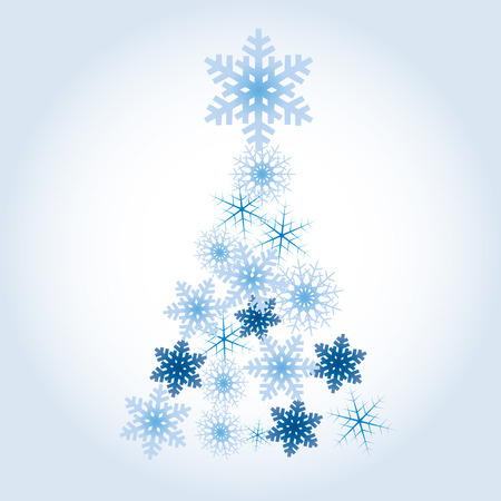Christmas tree from snowflakesのイラスト素材