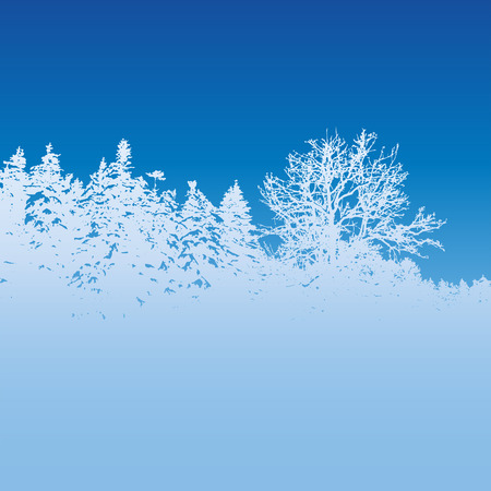 Winter landscape with snow treesのイラスト素材