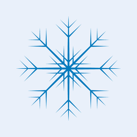 One isolated blue vector snowflakeのイラスト素材
