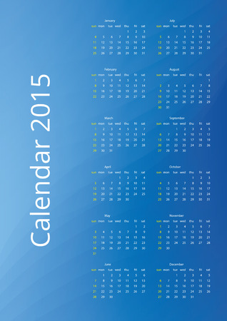 2015 calendar with bright blue vector backgroundのイラスト素材