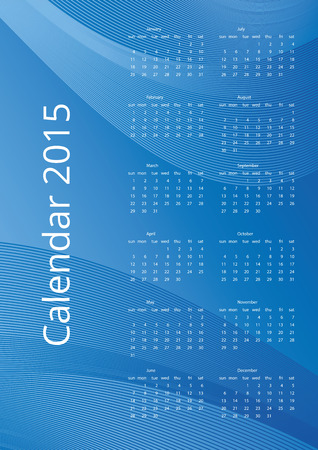 Blue vector calendar 2015のイラスト素材