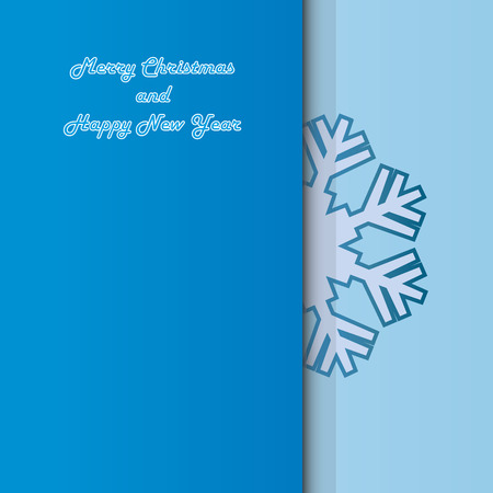Merry Christmas and Happy New Year card. Vector blue background with snowflakeのイラスト素材