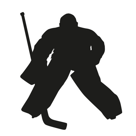 Hockey goalie. Vector silhouetteのイラスト素材