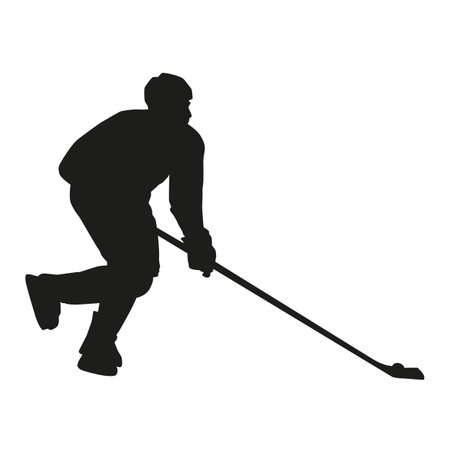 Hockey player vector silhouetteのイラスト素材