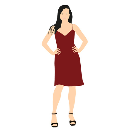 Young slim woman. Vector illustrationのイラスト素材