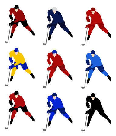 Set vector hockey players in the national jerseysのイラスト素材