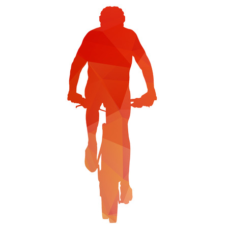Orange vector abstract cyclistのイラスト素材
