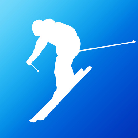Downhill skier. Vector silhouetteのイラスト素材