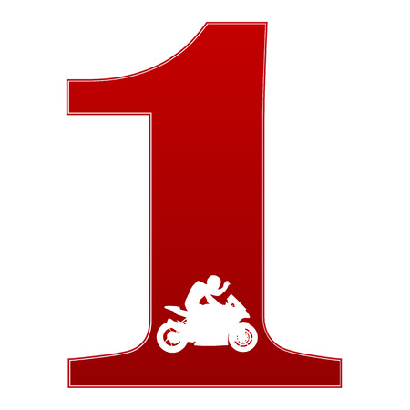 Motorbike racing. First placeのイラスト素材