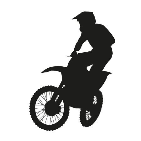 Motocross rider. Vector silhouetteのイラスト素材
