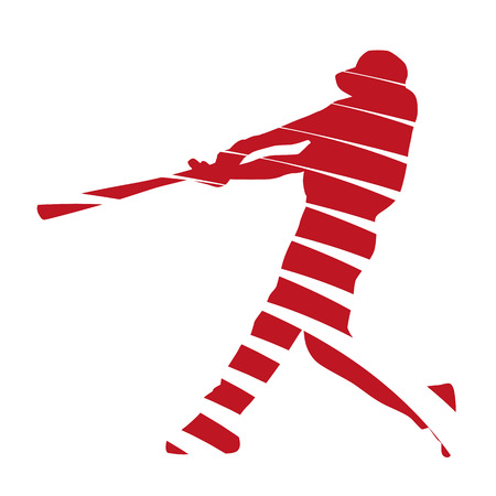 Abstract red baseball playerのイラスト素材