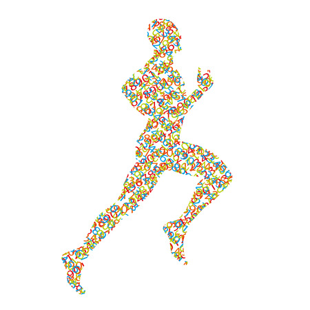 Runner silhouette created by numbersのイラスト素材