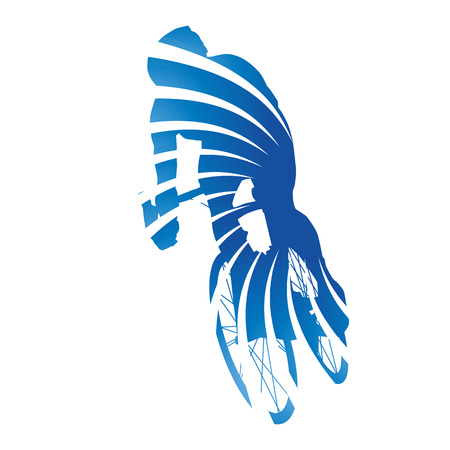 Abstract blue vector cyclistのイラスト素材