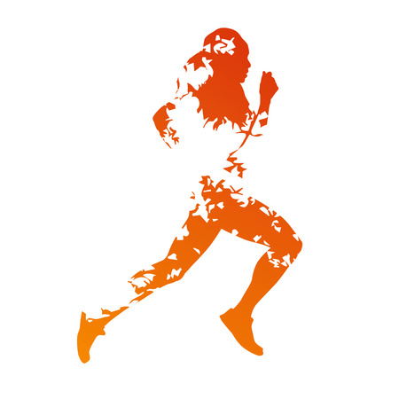 Abstract orange grungy running womanのイラスト素材