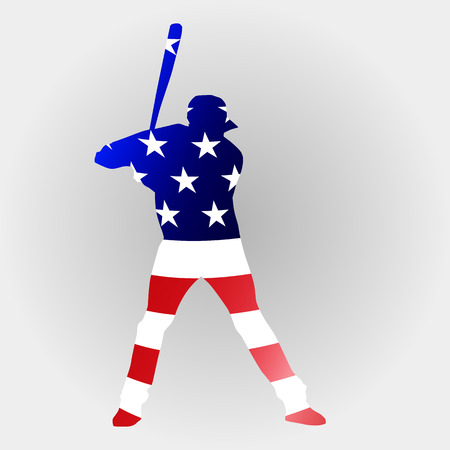 American baseball playerのイラスト素材