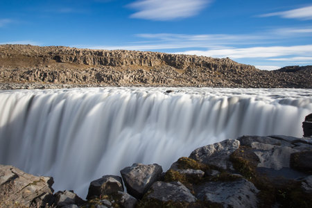 Dettifoss waterfall. Autumn travel in Iceland