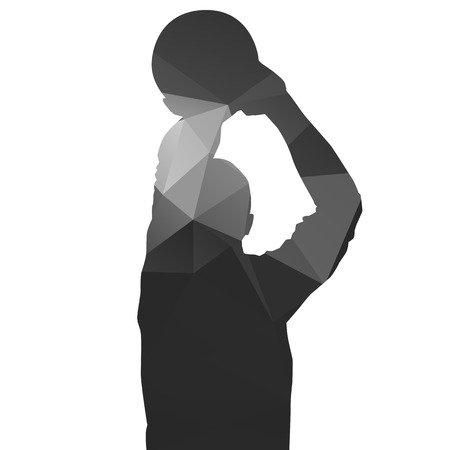 Basketball player. Shooting. Abstract geometrical silhouetteのイラスト素材