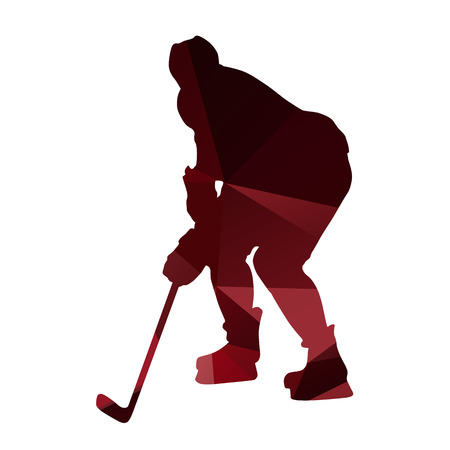 Hockey player red abstract silhouetteのイラスト素材