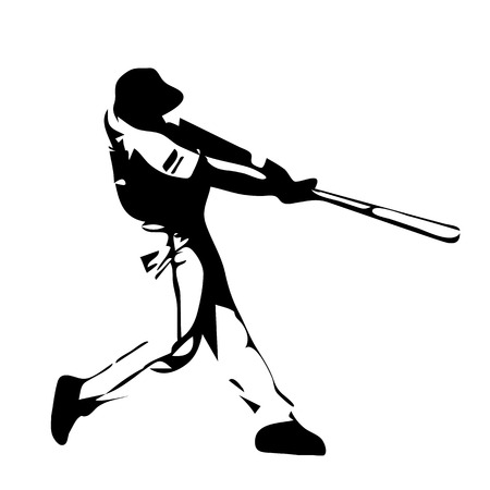 Baseball player swinging bat. のイラスト素材