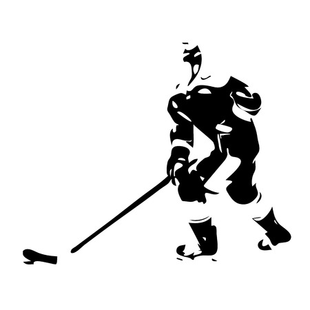 Ice hockey player silhouetteのイラスト素材