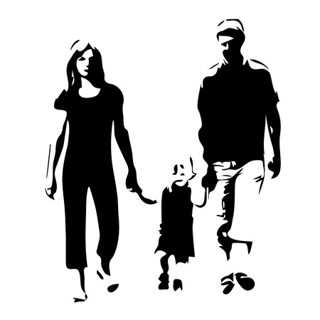 Family vector silhouetteのイラスト素材