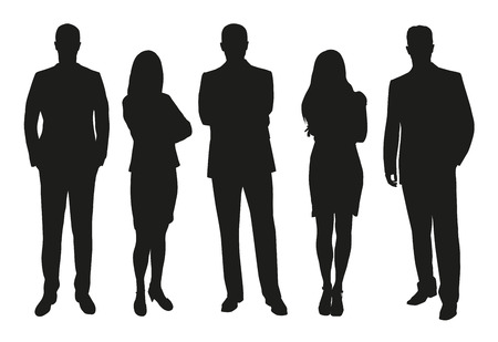 Business people, set of vector silhouettesのイラスト素材