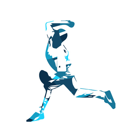 Baseball player, blue  illustrationのイラスト素材
