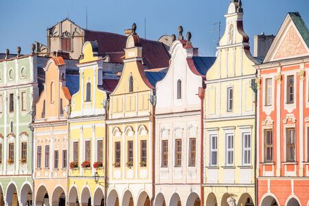 TelÄ, famous place, town with old houses in Czech Republicの写真素材