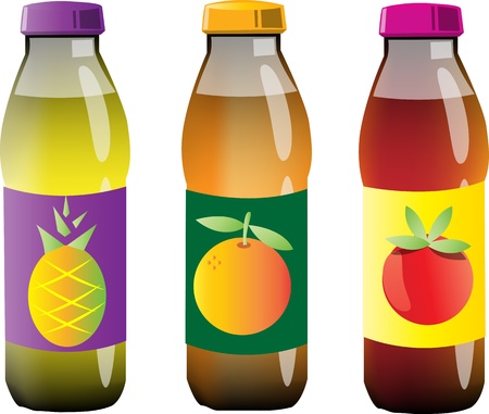 Juice bottlesのイラスト素材