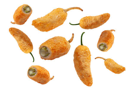 Chicken ala Kiev small with cheese and diced vegetables. Isolated on a white background.の写真素材