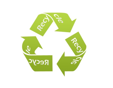 Green recycle icon and logo with gradientの写真素材