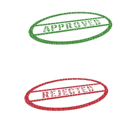 Approved and Rejected Stamp with white background.の写真素材
