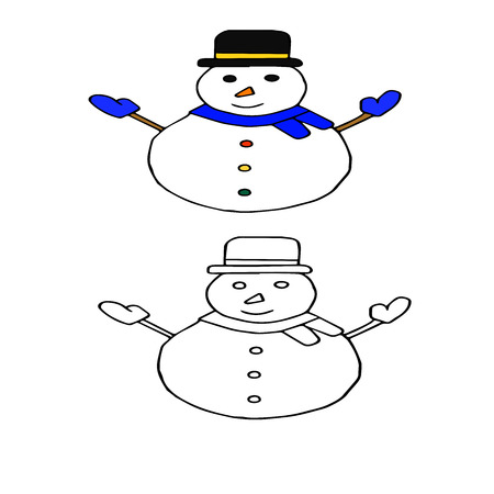 Snowmobiles have hats and scarves for Christmas concepts. Vector illustrationsのイラスト素材