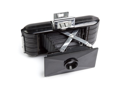 Old camera vintage isolated on a white background with clipping path の写真素材