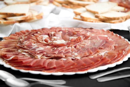 slice of dry cured ham - Jamon Crudoの写真素材